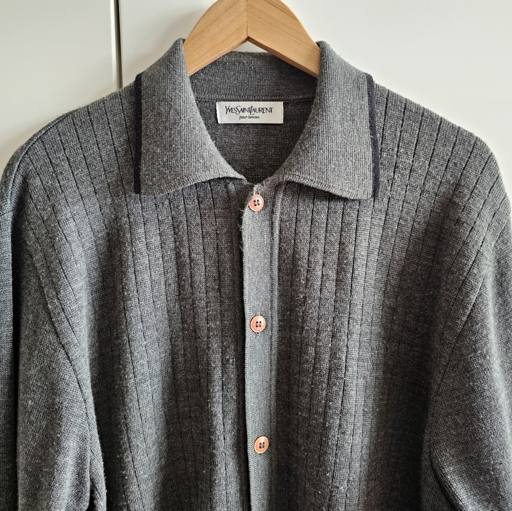 Vintage 90s YSL Yves Saint Laurent Wool Knitted Cardigan - Picture 4 of 10